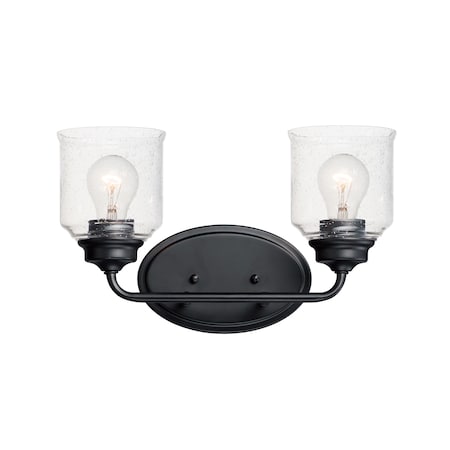 Maxim Lighting Acadia 2-Light 14.75" Wide Black Vanity Light 12262CDBK